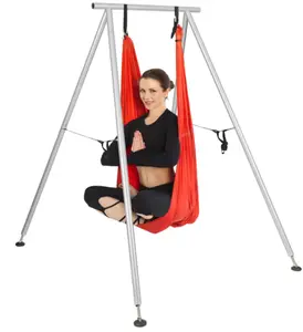 HECASA Yoga Stand for Indoor/Outdoor, Steel Yoga Rig, Sling Inversion Equipment, Aerial Yoga Bracket, Folding Anti-Tear Yoga Mat, Pilates Equipment