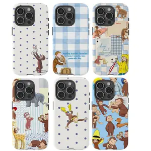 Curious George Phone Case – Cute Cartoon Monkey Protective Case for iPhone 11-17 Pro Max, Air, Fan Gift