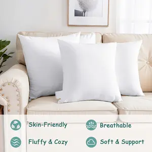 2pcs Square Home Pillow Inserts, Multiple Sizes, High Elasticity Cotton Fill, Durable Polyester Fiber, Soft Plush Decorative Padding