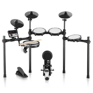 VEVOR Electric Drum Set, 32 Drum Kits 480 Sounds Electronic Drum Kit, USB MIDI Supported 8 in Quiet Mesh Snare Electric Drum Set with 10 in Cymbals Drum Sticks Headphone, for Beginners Adults