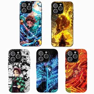 Y-Demon Slayer Tanjiro Kamado Phone Case,Akaza x Koyuki phone case,for iPhone 16 15 14 13 12 11 17Pro Max,for Samsung S25 S24 S23 S22 Ultra,Protective Cover,give her/him a gift for Christmas and Thanksgiving