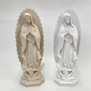 Virgin Mary Statue 11.8inch High-Quality Resin Our Lady of Guadalupe Decorative Religious Home Office Decoration