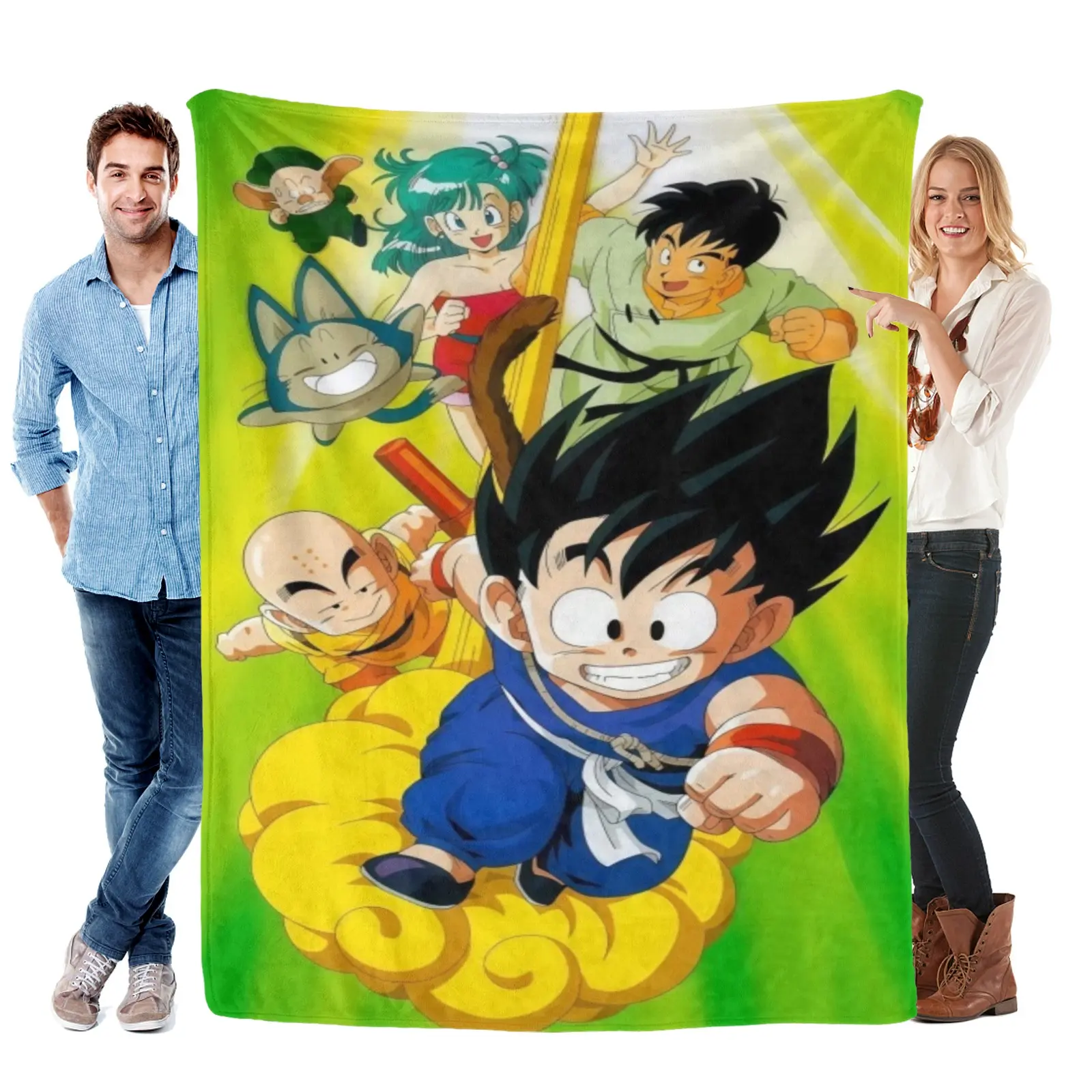Dragon Ball Z Flying Cloud Kid Goku Bulma Krillin Blanket,Dragon Ball Blanket Goku Blanket,Dragon Ball Merch Dragon Ball Z Gifts For Dorm Decor