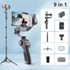 FUNSNAP C05 Gimbal Stabilizer for Smartphone, Android iPhone 3-Axis with Fill Light/360° AI Tracking Sensor for iPhone17 16 15 14 13 ProMax Samsun S25U 24U 23 22 Zf7 Zf6 Zf5 Handheld Phone Gimbal for Video Recording live stream Vlog, Christmas gift