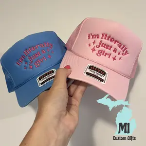 Literally Just a Girl Trucker Hat Mesh Cap Mesh Baseball Cap
