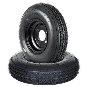 2-Pack 4.80-8 4.80x8 480-8 Trailer Tires with 8" Rims, 4 Lug on 4" Bolt Pattern 6PR Load Range C, Heavy Duty 4.80x8 480-8 Tires for Utility, Boat, Camper, Cargo Trailers