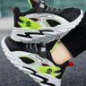 Boys' Low-Top Sport Shoes, Color Block Sneakers, Athletic Shoes, Youth Authentic Shoes, Breathable Mesh Running Sneakers, Anti-Slip Comfort Design, Easy Wear Velcro Closure, Ideal for School & Daily Use, Colorblock Shoe