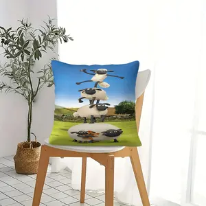 Shaun the Sheep Pattern Square Pillow, Soft and Comfortable Design, Perfect for Sofa and Bed, Ideal Gift for Relaxing Moments