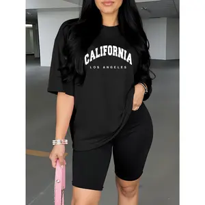 Women's Casual Sport T-Shirt - California Los Angeles Graphic Print,  Round Neck Summer Top, Relaxed Fit for Gym, Lounge & Casual Attire, Gym Casual Wear | Relaxed Fit Shirt | Lightweight Fabric, Ladies T Shirts