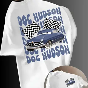 Retro Two Side Cars Gildan T-Shirt, Cars Movie TShirt, Mcqueen and Mater Retro Vintage Unisex Oversized Anime Graphic Tee – Trendy Y2K Acid Gildan, Manga Game Movie Lover Gift For Fans Merch