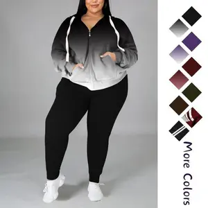 Women's Plus Size Two Piece Outfits Sweatsuits Sets Long Sleeve Loungewear Tracksuit Sets（gift）