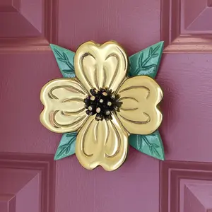 Dogwood Door Knocker by Michael Healy - Solid Brass, Handcrafted, Easy Install