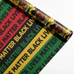 Black History Month Wrapping Paper Roll -    Wrapping Paper for Girls Boys Birthday  Shower Holiday Spring Party Decoration Thick  Wrap Total 28.5sq.ft