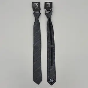 Modern Plaid 2.5' Slim Corbata Zipper Jacquard Necktie