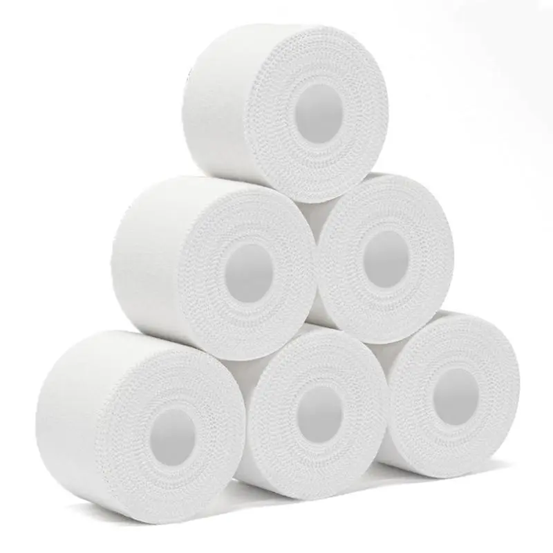 White Athletic Training Sports Tape, 6 Counts Persistent No Sticky Residue & Easy To Tear Strong Grip Superior Grip Sports Wrist Ankle Tape for Athletes Coaches