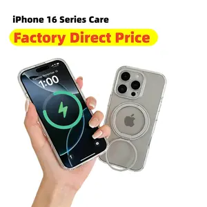 【Limited Time Factory Offer 】Stop Dropping Your iPhone 16 Series – Clear MagSafe Case with Ring Stand thickened anti-collision Color Transparent