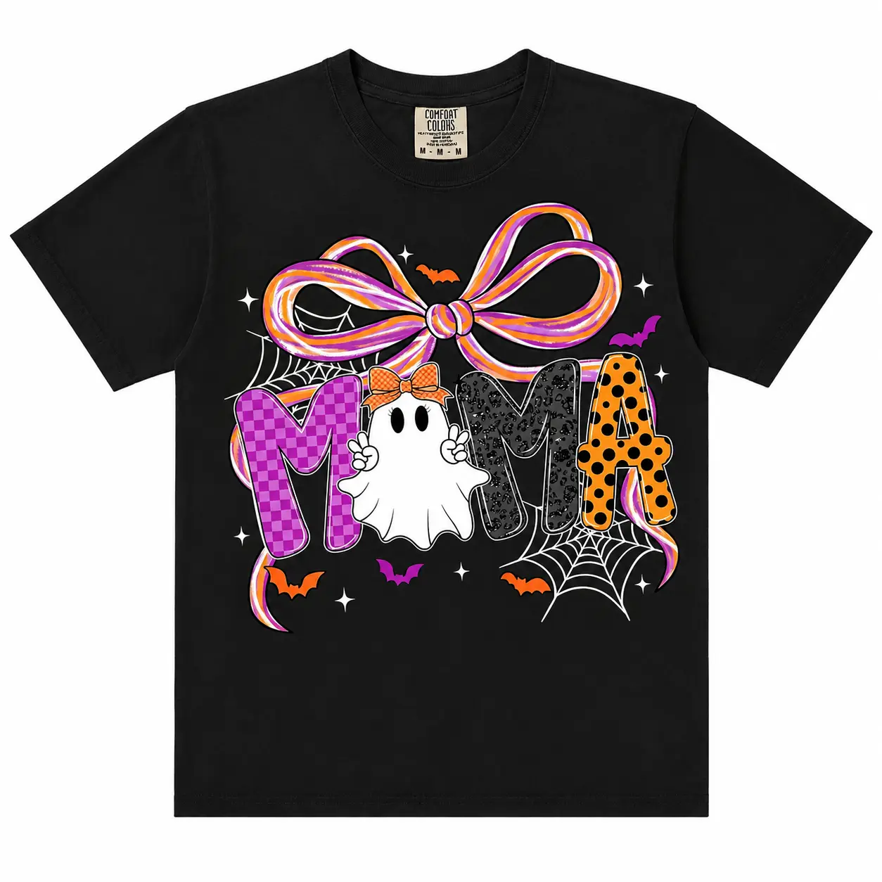 100% Cotton Comfort Colors Mama Halloween Coquette shirt Preppy Halloween Mama Bow Pumpkin Mama Gifts Cozy Fall Gift , Gift for Her