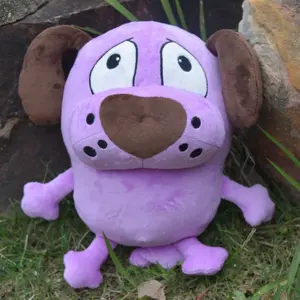 25cm Courage The Cowardly Dog Plush Toy Cute Purple Dog Stuffed Doll Soft Cartoon Figure Plushie Gift for Fans Home Decor