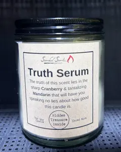 "Truth Serum" Cranberry & Mandarin Scented Candle | 100% Soy Wax with a Hidden Treasure