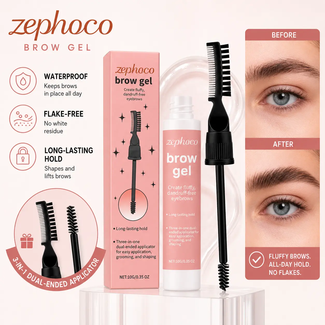 Clear Lamination Brow Gel Glue Crazy Lift with Dual-Ended Brow Pencil No Flake Dura Dero Effortless Wild Brow Cream Eyebrow Pomade Set At-Home Everyday Gel Para Laminar Cejas Kit