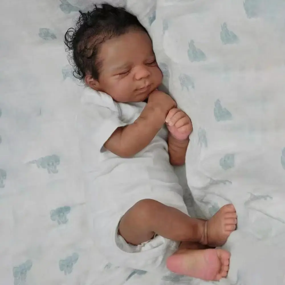 Zero Pam Black Reborn Baby Dolls Silicone Full Body, 18 in