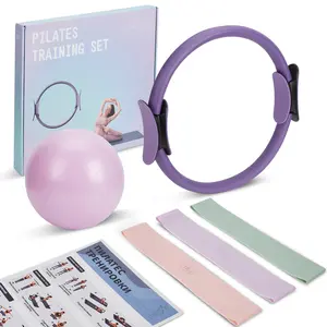 13-Piece Pilates Ring Kit for Women – Includes 13" Anti-Deformation Pilates Circle, Mini Exercise Ball, Resistance Bands – Home Pilates Equipment Set for Full Body Workout – Ideal for At-Home Fitness, Purple