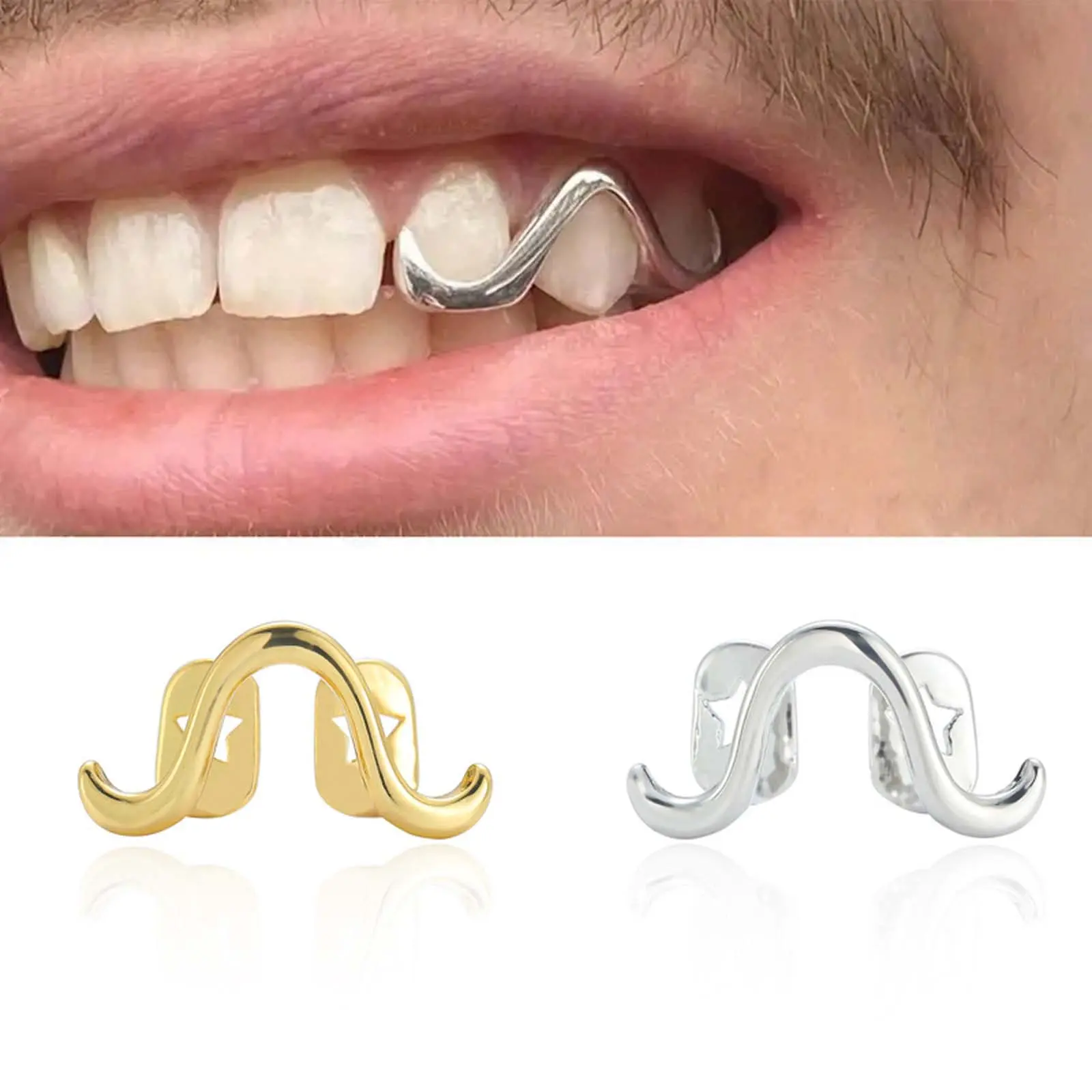 Zircon Wave Mobius Star Grillz – Hypoallergenic Hip Hop Jewelry for Men & Women, Y2K Style Personalized Gift
