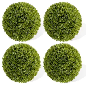 Garvee Set of 2 large artificial boxwood spheres, 30 cm diameter, with chain, UV resistant plastic, ideal for home, office, garden, and wedding decoration