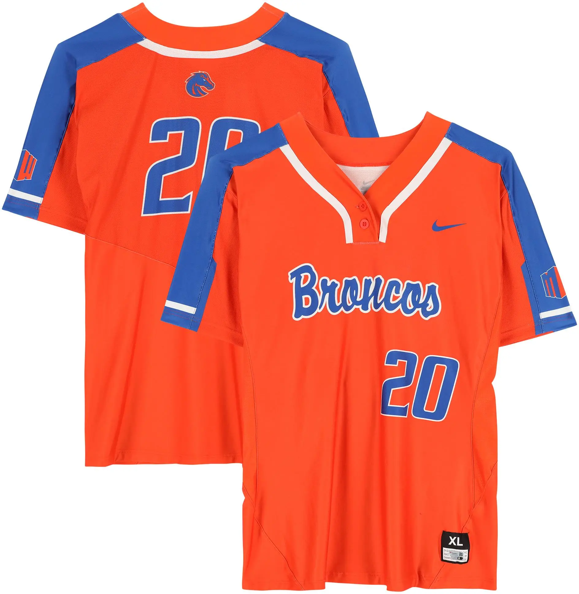 Boise State Broncos Team-Issued #20 Orange Jersey from the Softball Program - Size XL