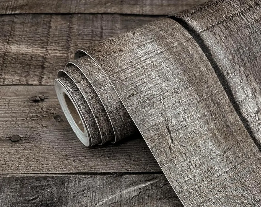 Gray Wood Peel and Stick Wallpaper Faux Wood Contact Paper 17.7inch x 118.1inch Wood Wallpaper Peel and Stick Shiplap Contact Paper Planks Self Adhesive Wallpaper Distressed Wood Wall Paper