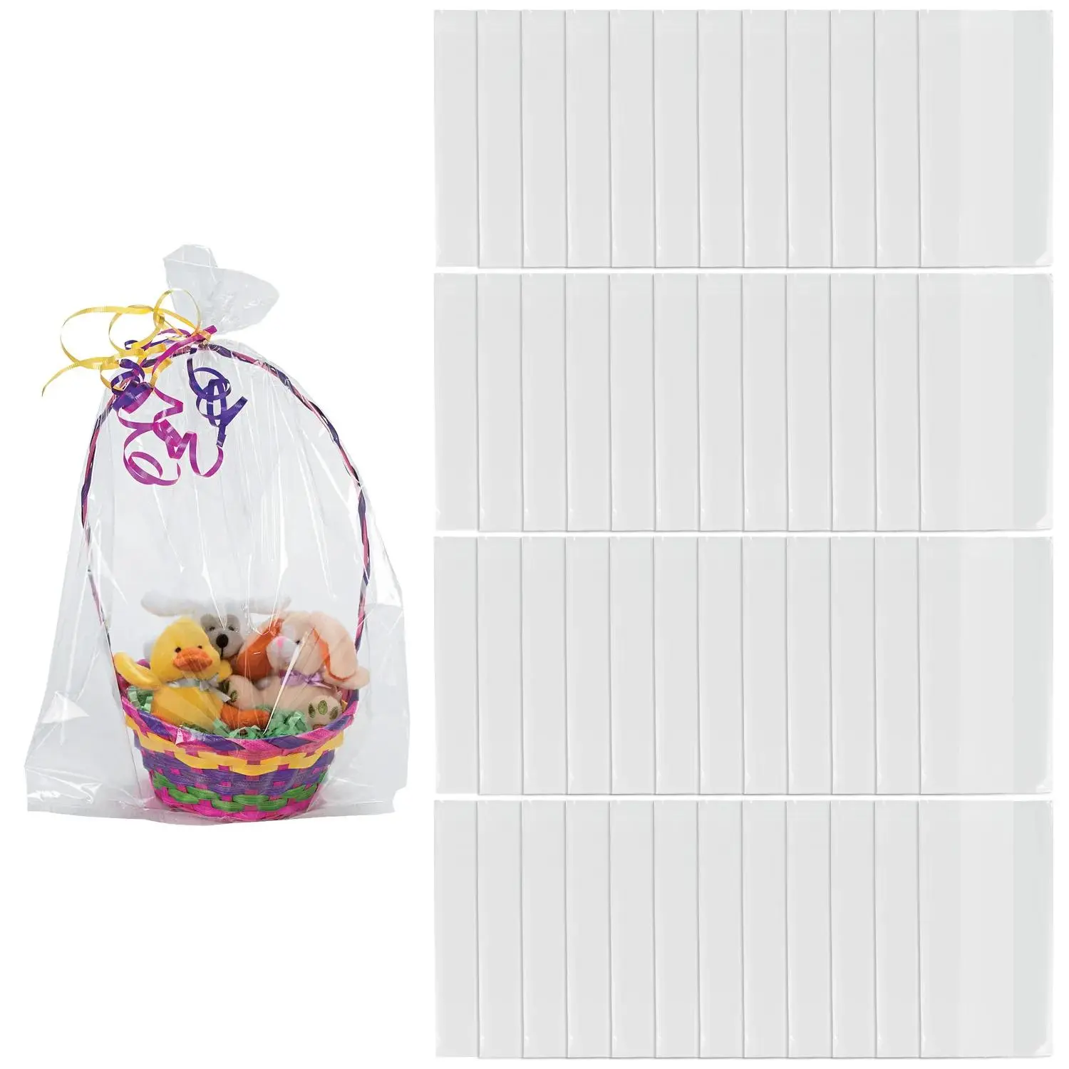 10" x 18" Bulk 50 Pc. Large Clear Cellophane Gift Basket Bags 10" x 18" Bulk 50 Pc. Large Clear Cellophane Gift Basket Bags