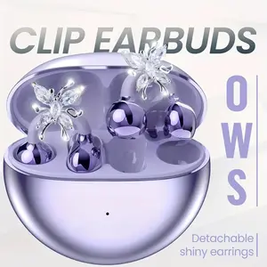 New Senyang Wireless Open-Ear Headphones, NONE-IN-EAR-BLUETOOTH-Ows Clip-On Butterfly Earrings, Stereo Sound, Sports Outdoor Travel Fashion Gift