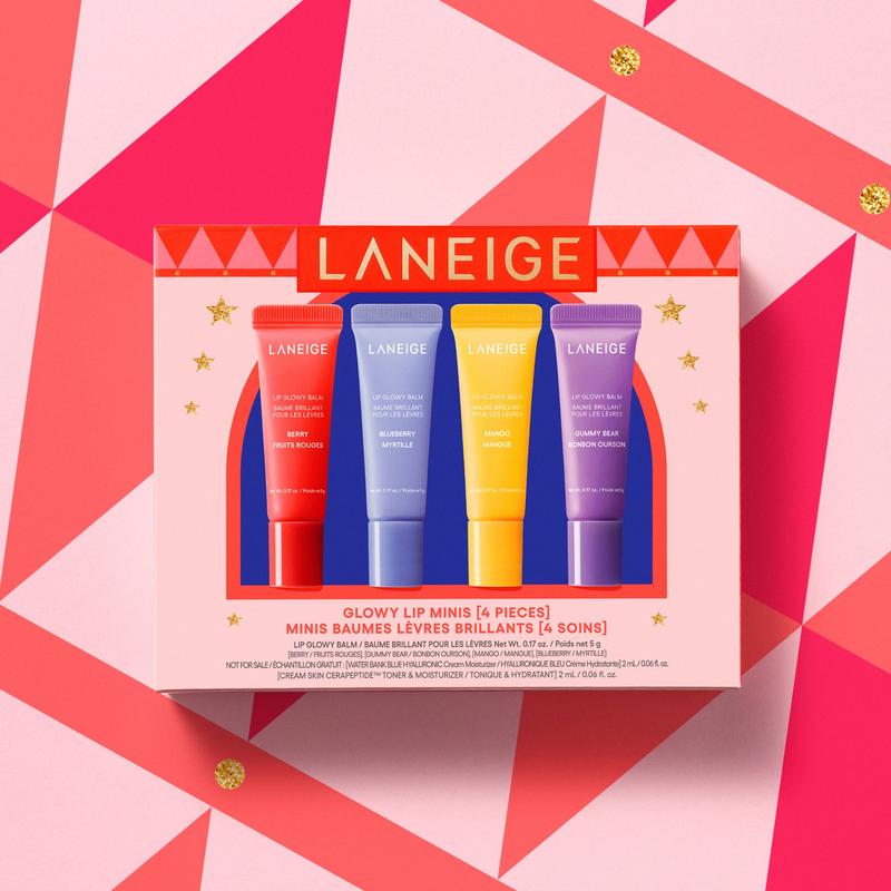 Laneige Glowy Lip Minis, Hydrating, Infused with Shea Butter