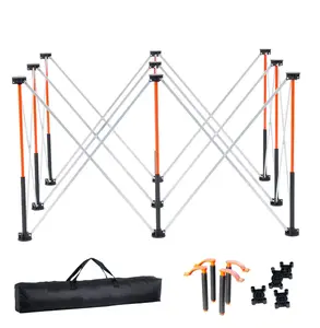 Folding Workstand 4.15x4.15ft, 3500lbs Capacity Workbench, Collapsible Portable Work Table with Bag, Heavy Duty Aluminum Alloy, for Garage, Workshop, Outdoor Default
