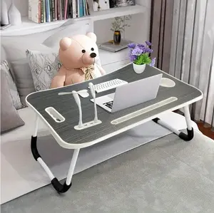 Portable Office,Home Office,Learning, Folding Desk,Suitable For Outdoor Work, Travel, Dining,Camping, Easy To Store In Bed, Foldable And Thick Desktop Computer Desk With Cup Holder And Drawer Storage, USB Small Light And Fan