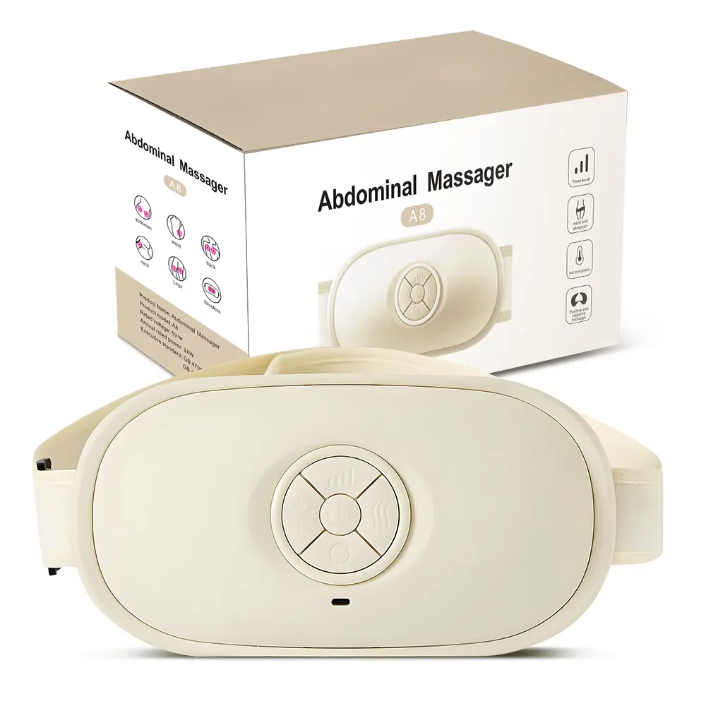 Automatic Abdominal Massager, 3 Speed Adjustable Belly Massager with Heat, Dual Rotation, Auto-Reverse, 10-Min Timer, Multiple-use for Waist and Abdomen, Back, Neck and Legs for Home or Office Use, Christmas Gifts period cramp massager portable cordless d