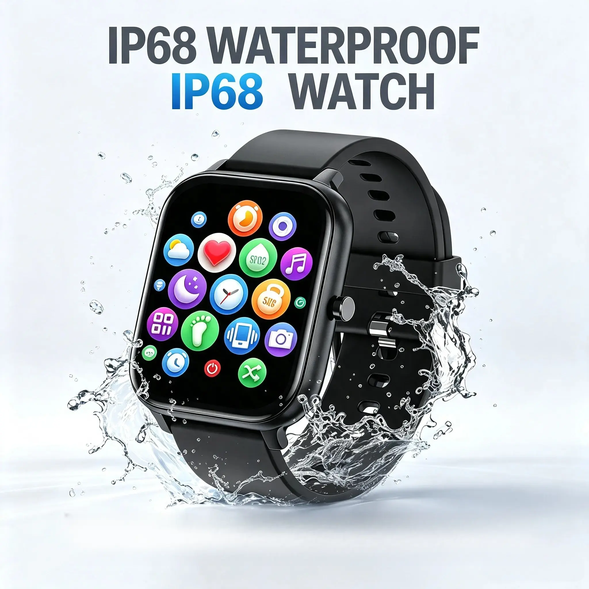 2026 New Smart Watch for Men, 1.83" Touchscreen Fitness Tracker with Bluetooth Call, Message Reminder, Heart Rate & Step Monitor, IP68 Waterproof, Comfortable Strap, iOS Android Compatible, Gift for Him