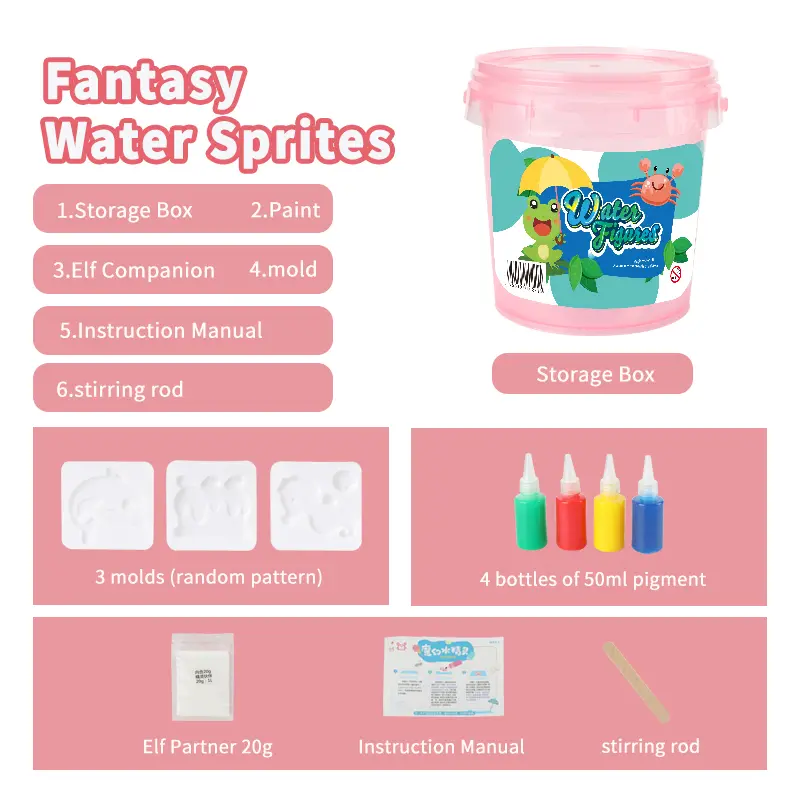 COLORARTS Magic 3D Water Sprite Growing Kit, Unisex DIY Learning Science Experiment Sensory Toy for Kids Aged 3 and Above, Creative Christmas/Birthday Gift Elf Craft