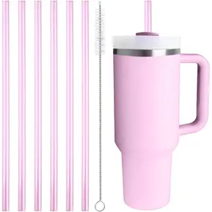 Replacement Straw Compatible with 40 oz  Quencher Tumbler, 12 Inch Extra Long  Plastic Straws for 40 Oz Cup,-6 Pack