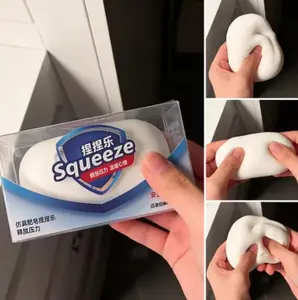[ Limited Deal ] Soap Ball Squishy Soap Stress Ball Fidget Toy Crunchy Squeeze Ball Round Blocks Filled ASMR Anti Stress Toys for Kids & Adults
