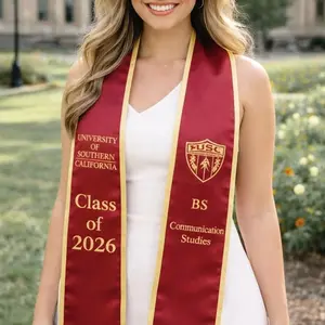 Custom Your Design Text Logo Graduation Stole, Personalized Graduation Print Sash with Name, Class of 2026 Graduation Stole