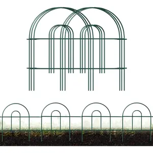 Decorative Garden Folding Border Fence, Metal Wire Edging Flower Fence Panel 18in X50ft Outdoor Patio Landscape