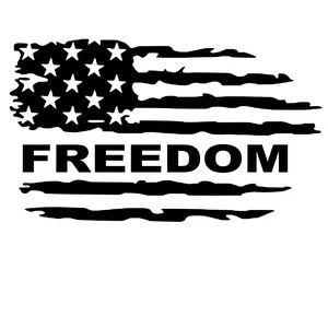 Freedom flag vinyl decal car window vinyl decal choose color and size