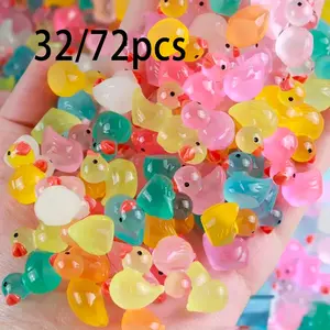 Mini Resin Duck Figurines, Glow-In-The-Dark DIY Craft Supplies, Perfect for Wedding Party Decorations, Garden Yard Outdoor Holiday Gifts, Decorative Figurines, Glowing Duck Ornament