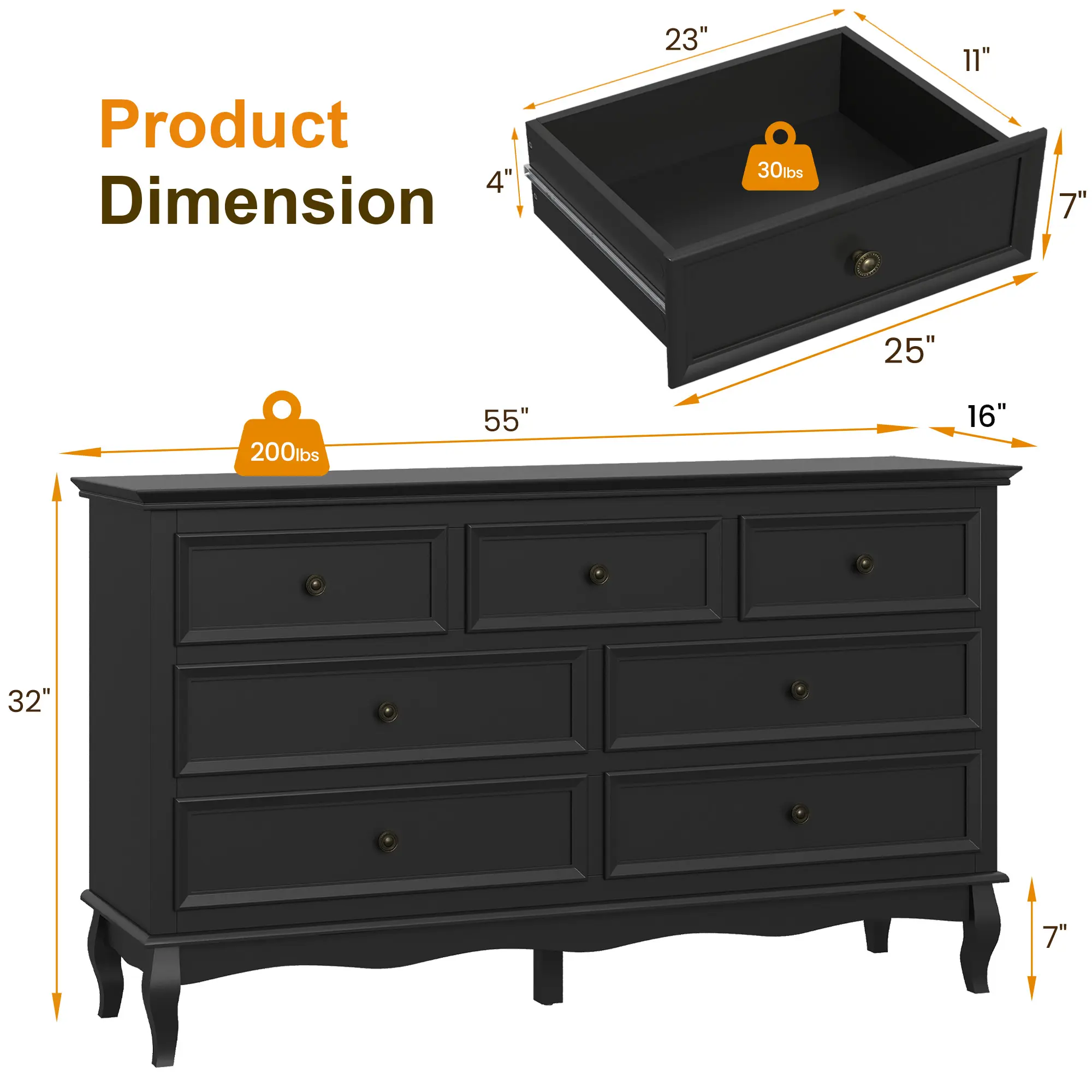 Black-7 drawer