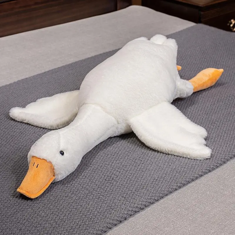 Large size goose plush toy soft plush stuffed white goose pillow room sofa decoration birthday gift for children Christmas gift New Year gift Collectible Soft Animal Soft Furry Collectibles