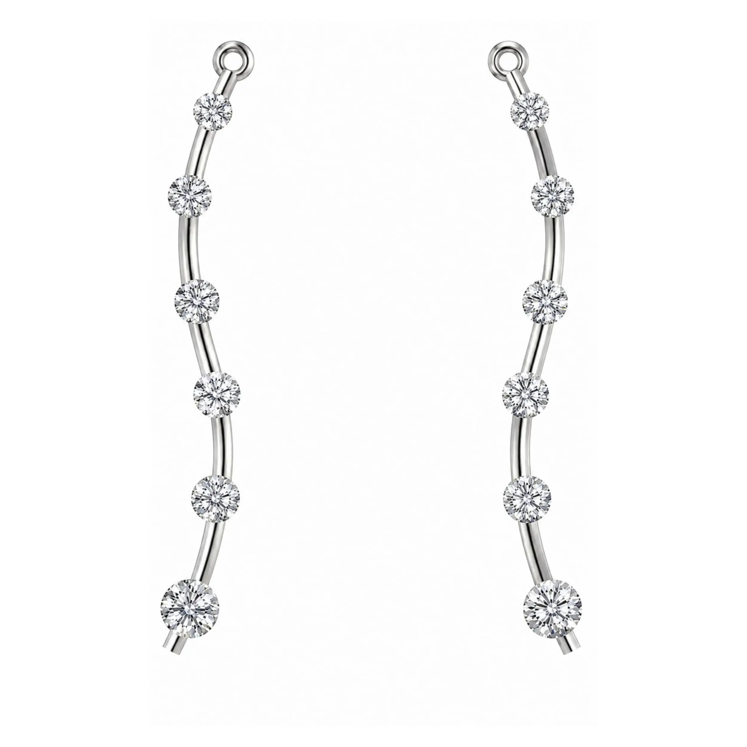 Earring Jacket for Stud Earrings in Solid 925 Sterling Silver made with Pure Brilliance Zirconia CZ