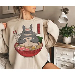 Vintage Totoro Ramen Shirt, My Neighbor Totoro Comfort Colors Shirt, Studio Ghibli Shirt, Birthday Gift for Anime Lovers, Totoro Sweatshirt