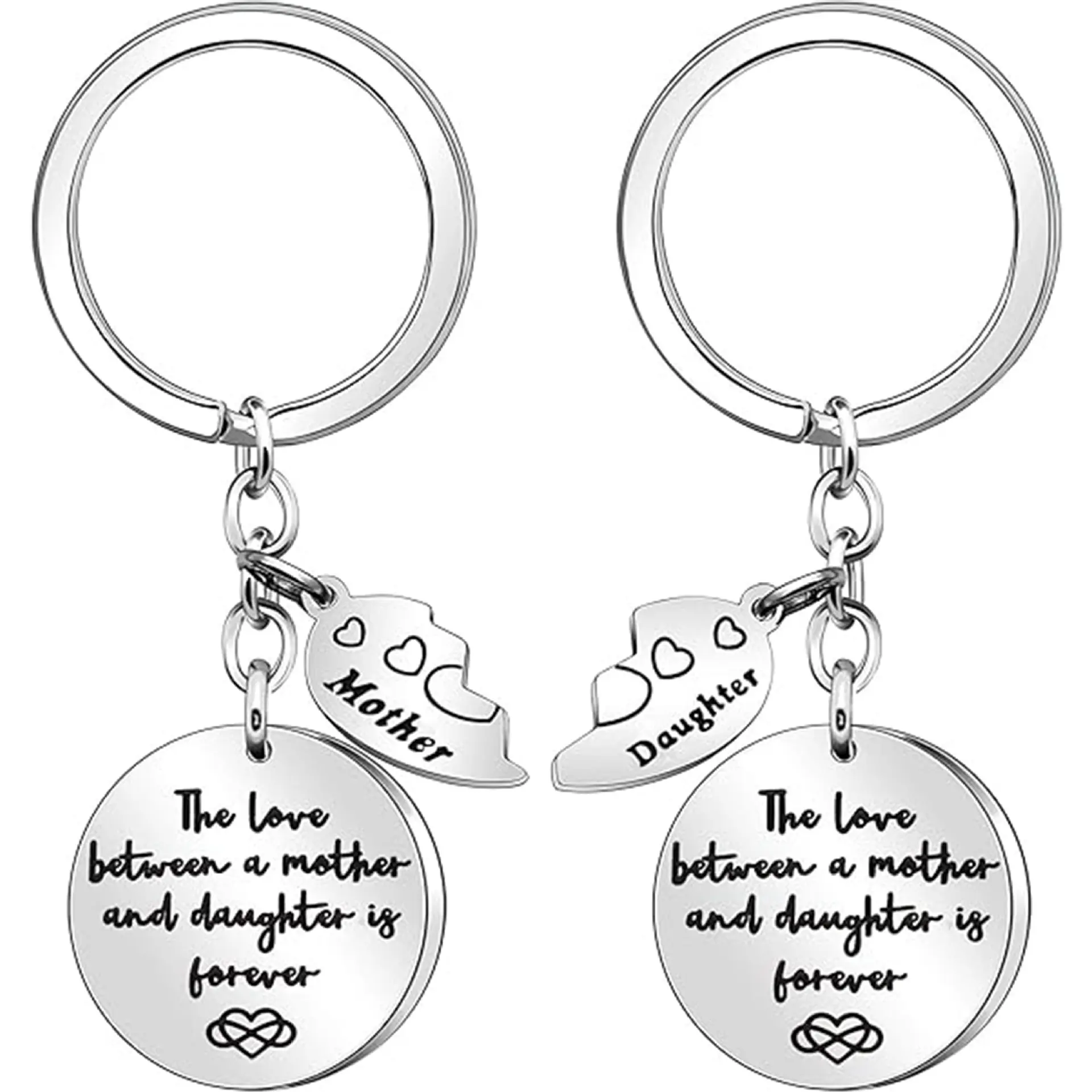 2PCS Mother Daughter Keychain,Foever Love Sweet Meaningful Gift for Mom for Mother's Day, Birthday, Christmas or Just Because