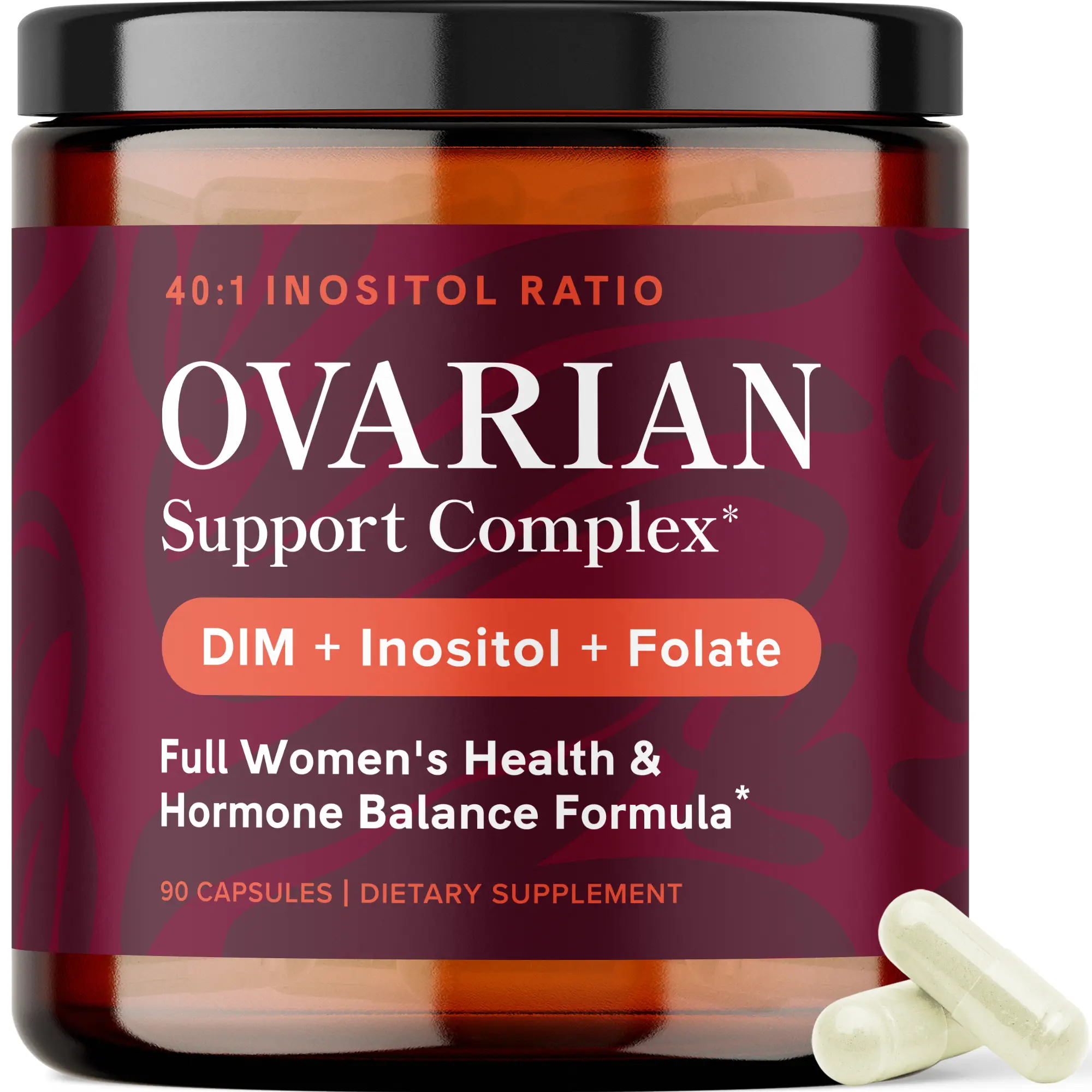 SM Nutrition Ovarian Support Complex - 90 Capsules, 40:1 Inositol Ratio, DIM, Fo...